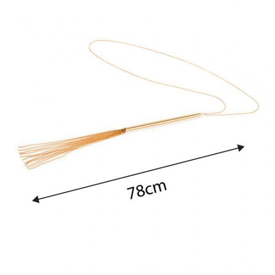 Ланцюжок-батіг на шию Bijoux Indiscrets MAGNIFIQUE Necklace Whip - Gold, прикраса для тіла Ланцюжок-батіг на шию Bijoux Indiscrets MAGNIFIQUE Necklace Whip - Gold, прикраса для тіла