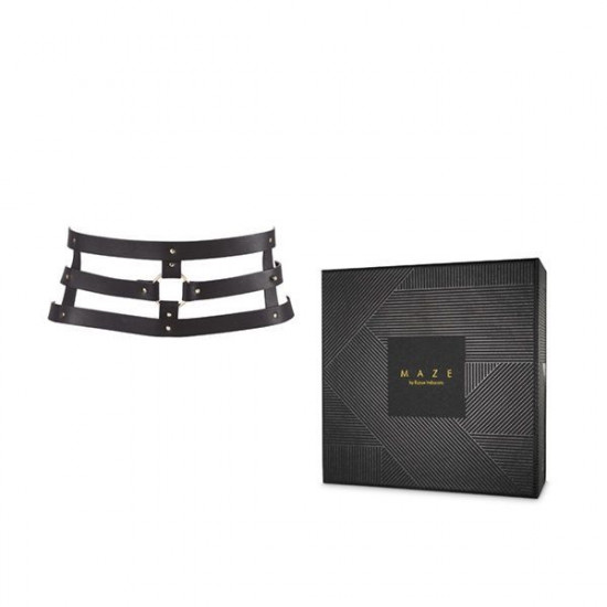 Портупея-пояс Bijoux Indiscrets MAZE - Wide Belt and Restraints Black, екошкіра Портупея-пояс Bijoux Indiscrets MAZE - Wide Belt and Restraints Black, екошкіра