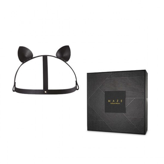Маска кішечки Bijoux Indiscrets MAZE - Cat Ears Headpiece Black, екошкіра Маска кішечки Bijoux Indiscrets MAZE - Cat Ears Headpiece Black, екошкіра
