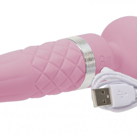 Вібромасажер 2в1 PILLOW TALK - Sultry Pink, класичний масажер і вібратор з ротацією, підігрів Вібромасажер 2в1 PILLOW TALK - Sultry Pink, класичний масажер і вібратор з ротацією, підігрів