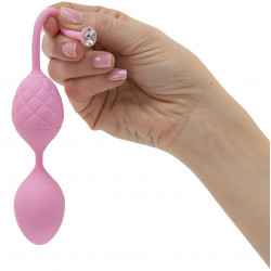 Розкішні вагінальні кульки PILLOW TALK - Frisky Pink з кристалом, діаметр 3,2 см, вага 49-75гр