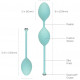 Роскошные вагинальные шарики PILLOW TALK - Frisky Teal с кристаллом, диаметр 3,2см, вес 49-75гр