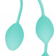 Роскошные вагинальные шарики PILLOW TALK - Frisky Teal с кристаллом, диаметр 3,2см, вес 49-75гр