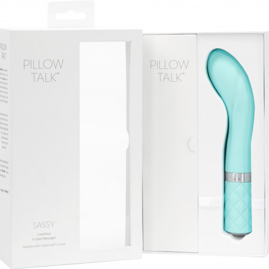 Розкішний вібратор Pillow Talk - Sassy Teal з кристалом Сваровські для точки G, подарункова упаковка Розкішний вібратор Pillow Talk - Sassy Teal з кристалом Сваровські для точки G, подарункова упаковка