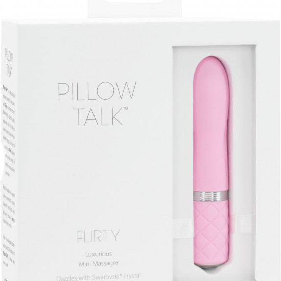 Розкішний вібратор PILLOW TALK - Flirty Pink з кристалом Сваровські, гнучка голівка Розкішний вібратор PILLOW TALK - Flirty Pink з кристалом Сваровські, гнучка голівка