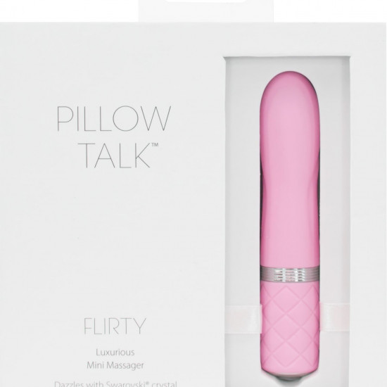 Розкішний вібратор PILLOW TALK - Flirty Pink з кристалом Сваровські, гнучка голівка Розкішний вібратор PILLOW TALK - Flirty Pink з кристалом Сваровські, гнучка голівка