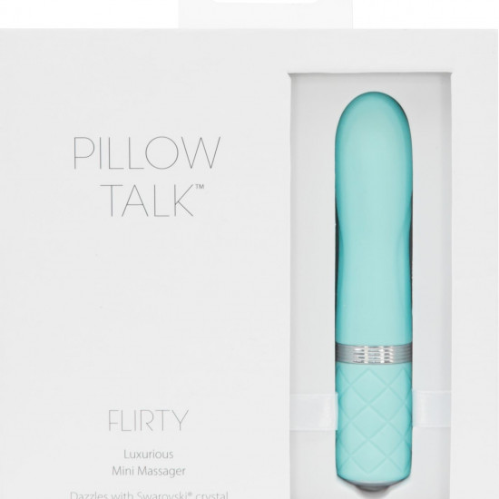 Розкішний вібратор PILLOW TALK - Flirty Teal з кристалом Сваровські, гнучка голівка Розкішний вібратор PILLOW TALK - Flirty Teal з кристалом Сваровські, гнучка голівка