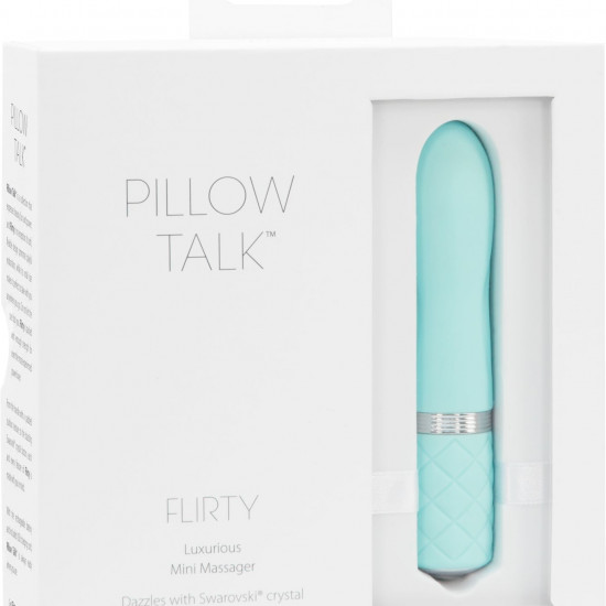 Розкішний вібратор PILLOW TALK - Flirty Teal з кристалом Сваровські, гнучка голівка Розкішний вібратор PILLOW TALK - Flirty Teal з кристалом Сваровські, гнучка голівка