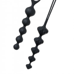 Набір анальних намистин Satisfyer Beads Black, силікон, макс. діаметр 3,3 см та 3,5 см