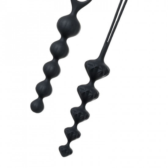 Набор анальных бус Satisfyer Beads Black, силикон, макс. диаметр 3,3 см и 3,5 см