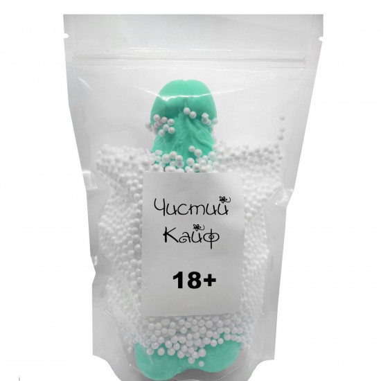 Крафтовое мыло-член с присоской Чистий Кайф Turquoise size XL, натуральное
