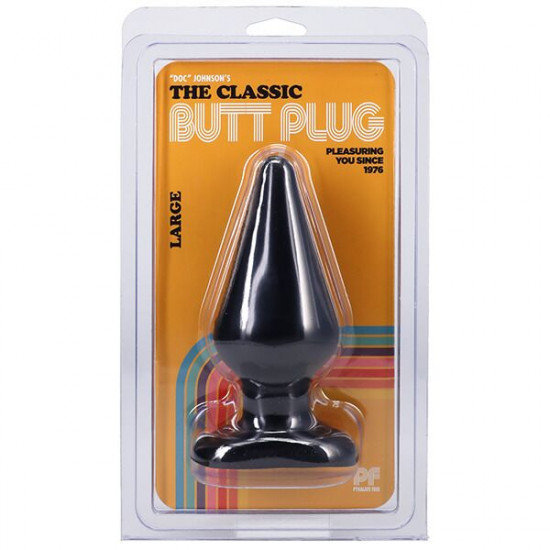 Анальная пробка Doc Johnson Smooth Classic Large - Black, макс. диаметр 5,7см