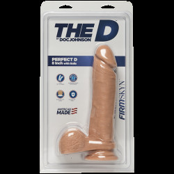 Фалоімітатор Doc Johnson The D - Perfect D - 8 Inch With Balls - FRIMSKYN, діаметр 5,1 см