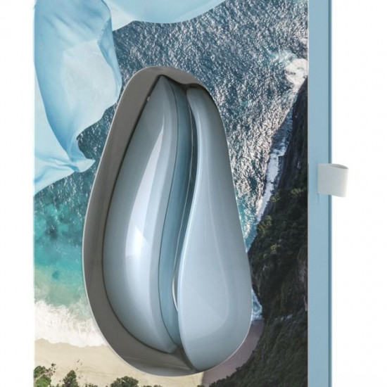 Вакуумный клиторальный стимулятор Womanizer Liberty Blue, магнитная крышка, 2 насадки