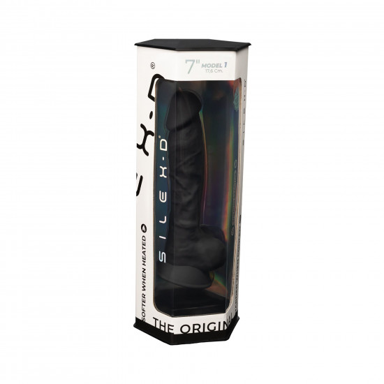 Фаллоимитатор SilexD Johnny Black (MODEL 1 size 7in), двухслойный, силикон+Silexpan, диаметр 3,8см