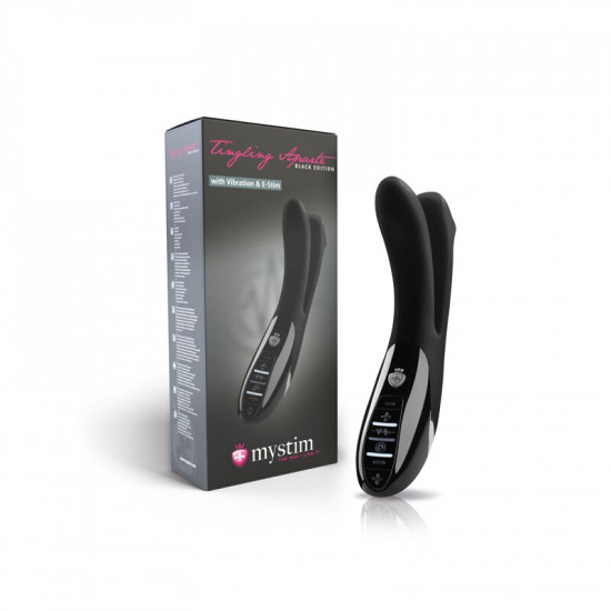 Вибратор двойной с электростимуляцией Mystim Tingling Aparte eStim Black, миостимулятор
