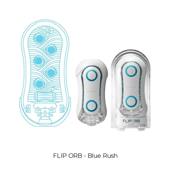Мастурбатор Tenga Flip Orb — Blue Rush, з можливістю зміни тиску та стимулювальними кульками всереди Мастурбатор Tenga Flip Orb — Blue Rush, з можливістю зміни тиску та стимулювальними кульками всереди