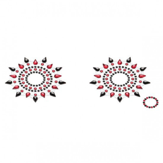 Пестіс з кристалів Petits Joujoux Gloria set of 2 - Black/Red, прикраса на груди Пестіс з кристалів Petits Joujoux Gloria set of 2 - Black/Red, прикраса на груди