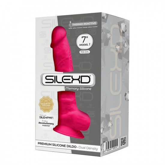 Фалоімітатор SilexD Johnny Pink (MODEL 1 size 7in), двошаровий, силікон + Silexpan, діаметр 3,8см Фалоімітатор SilexD Johnny Pink (MODEL 1 size 7in), двошаровий, силікон + Silexpan, діаметр 3,8см