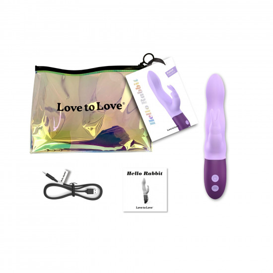 Вібратор-кролик Love To Love Hello Rabbit Violet з гнучким стовбуром і стимуляцією точки G, 2 мотори Вібратор-кролик Love To Love Hello Rabbit Violet з гнучким стовбуром і стимуляцією точки G, 2 мотори