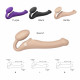 Безремневой страпон с вибрацией Strap-On-Me Vibrating Flesh M, диаметр 3,3см, пульт ДУ, регулируемый