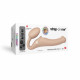 Безремневой страпон с вибрацией Strap-On-Me Vibrating Flesh M, диаметр 3,3см, пульт ДУ, регулируемый