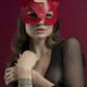 Маска кішечки Feral Feelings - Catwoman Mask, натуральна шкіра, червона Маска кішечки Feral Feelings - Catwoman Mask, натуральна шкіра, червона
