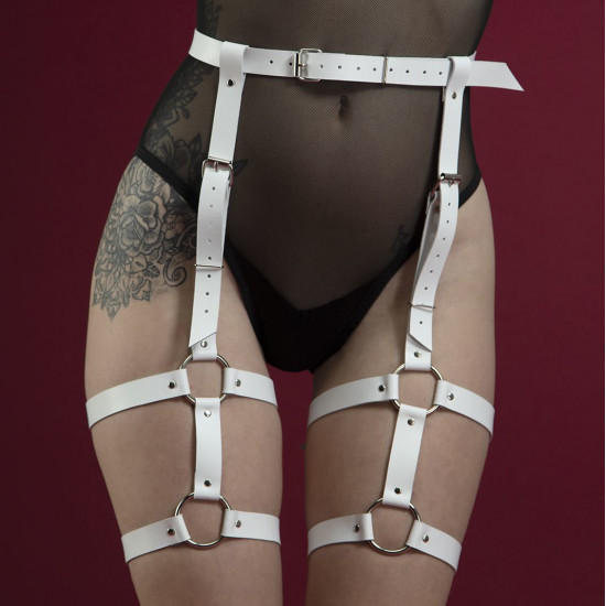 Гартери Feral Feelings - Garter, натуральна шкіра, колір білий Гартери Feral Feelings - Garter, натуральна шкіра, колір білий