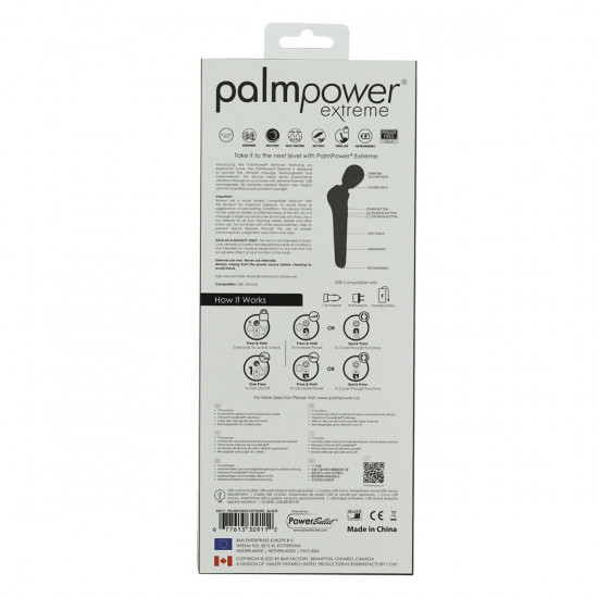 Мощный вибромассажер PalmPower Extreme - Black, 7 режимов, гибкая головка, перезаряжаемый