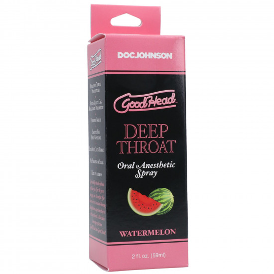 Спрей для мінету Doc Johnson GoodHead DeepThroat Spray - Watermelon 59 мл для глибокого мінету Спрей для мінету Doc Johnson GoodHead DeepThroat Spray - Watermelon 59 мл для глибокого мінету