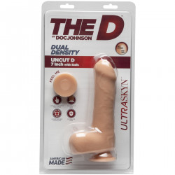 Фалоімітатор Doc Johnson The D - Uncut D - 7 Inch With Balls ULTRASKYN, діаметр 4,5 см, необрізаний