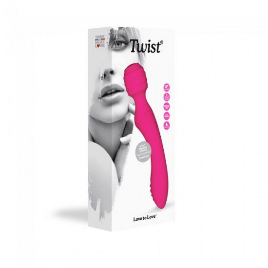 Вібромасажер 2в1 Love To Love TWIST Rose, 2 мотори, стимулювальний рельєф, водостійкий Вібромасажер 2в1 Love To Love TWIST Rose, 2 мотори, стимулювальний рельєф, водостійкий