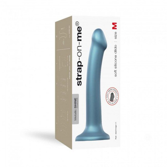 Насадка для страпону Strap-On-Me Mono Density Dildo M Blue, діам. 3,3 см, одношаровий силікон, гнучк Насадка для страпону Strap-On-Me Mono Density Dildo M Blue, діам. 3,3 см, одношаровий силікон, гнучк