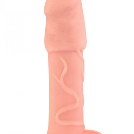 Насадка на член Real Body — Real Extender DICKY із закритою головкою та кільцем для мошонки Насадка на член Real Body — Real Extender DICKY із закритою головкою та кільцем для мошонки