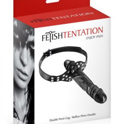Кляп з подвійним фалоімітатором Fetish Tentation Double Penis Gag