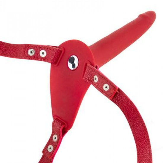 Страпон з вібрацією Fetish Tentation Vibrating Strap-On with Dildo Red Страпон з вібрацією Fetish Tentation Vibrating Strap-On with Dildo Red