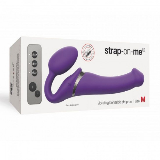 Безремінний страпон з вібрацією Strap-On-Me Vibrating Violet M, діаметр 3,3 см, пульт ДК, регульован Безремінний страпон з вібрацією Strap-On-Me Vibrating Violet M, діаметр 3,3 см, пульт ДК, регульован