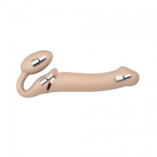 Безремінний страпон з вібрацією Strap-On-Me Vibrating Flesh L, діаметр 3,7 см, пульт ДК, регульовани Безремінний страпон з вібрацією Strap-On-Me Vibrating Flesh L, діаметр 3,7 см, пульт ДК, регульовани