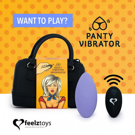 Вібратор в трусики FeelzToys Panty Vibrator Purple з пультом дистанційного керування, 6 режимів робо Вібратор в трусики FeelzToys Panty Vibrator Purple з пультом дистанційного керування, 6 режимів робо