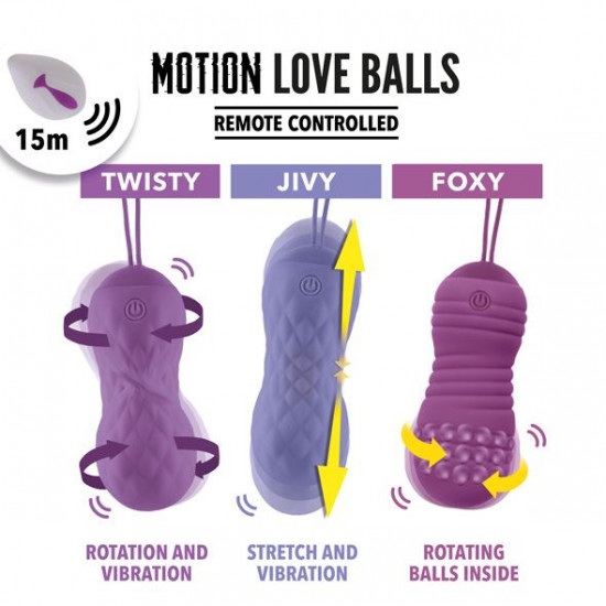 Вагінальні кульки з масажем і вібрацією FeelzToys Motion Love Balls Jivy з пультом дистанційного кер Вагінальні кульки з масажем і вібрацією FeelzToys Motion Love Balls Jivy з пультом дистанційного кер