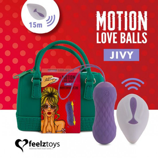 Вагінальні кульки з масажем і вібрацією FeelzToys Motion Love Balls Jivy з пультом дистанційного кер Вагінальні кульки з масажем і вібрацією FeelzToys Motion Love Balls Jivy з пультом дистанційного кер
