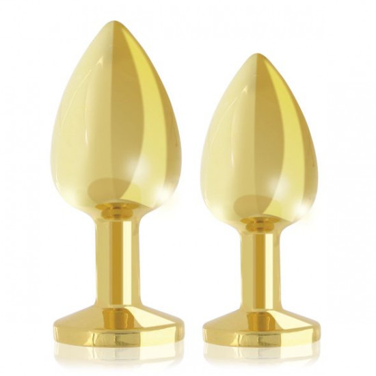 Набір металевих анальних пробок із кристалом RIANNE S – Booty Plug Luxury Set, діаметр 3 та 3,5 см Набір металевих анальних пробок із кристалом RIANNE S – Booty Plug Luxury Set, діаметр 3 та 3,5 см