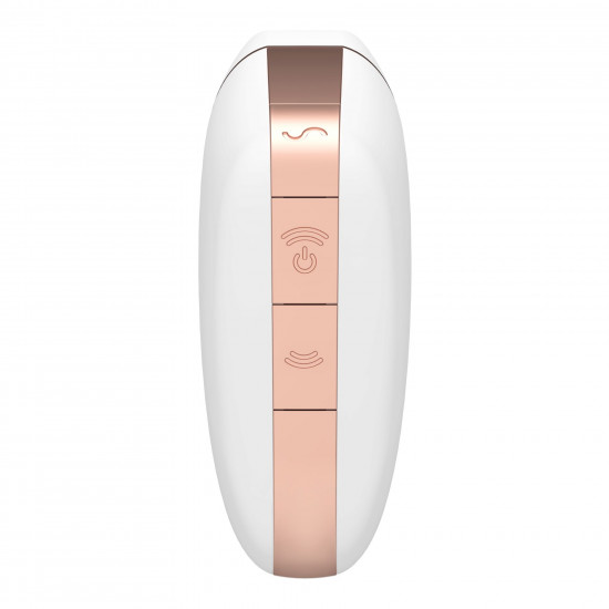 Вакуумний кліторальний стимулятор Satisfyer Love Triangle White з керуванням через інтернет Вакуумний кліторальний стимулятор Satisfyer Love Triangle White з керуванням через інтернет