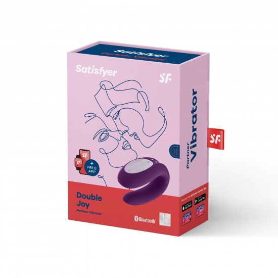 Смарт-вібратор для пар Satisfyer Double Joy Violet із широким кліторальним стимулятором Смарт-вібратор для пар Satisfyer Double Joy Violet із широким кліторальним стимулятором