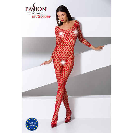 Бодістокінг з крупною сіткою Passion BS077 red Бодістокінг з крупною сіткою Passion BS077 red