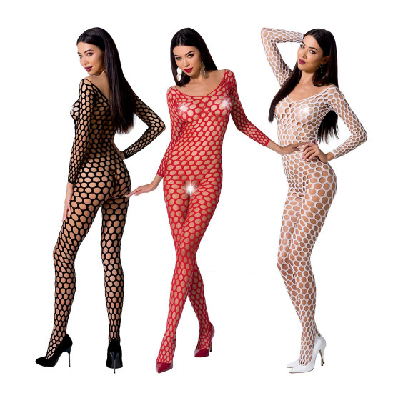 Бодістокінг з крупною сіткою Passion BS077 red Бодістокінг з крупною сіткою Passion BS077 red