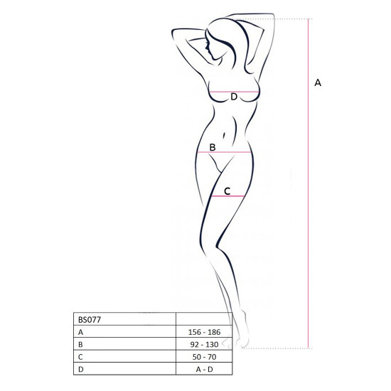 Бодістокінг з крупною сіткою Passion BS077 white Бодістокінг з крупною сіткою Passion BS077 white