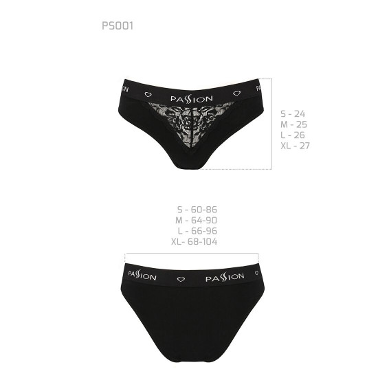Трусики з широкою гумкою і мереживом Passion PS001 PANTIES black, size L Трусики з широкою гумкою і мереживом Passion PS001 PANTIES black, size L