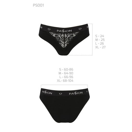 Трусики з широкою гумкою і мереживом Passion PS001 PANTIES black, size M Трусики з широкою гумкою і мереживом Passion PS001 PANTIES black, size M
