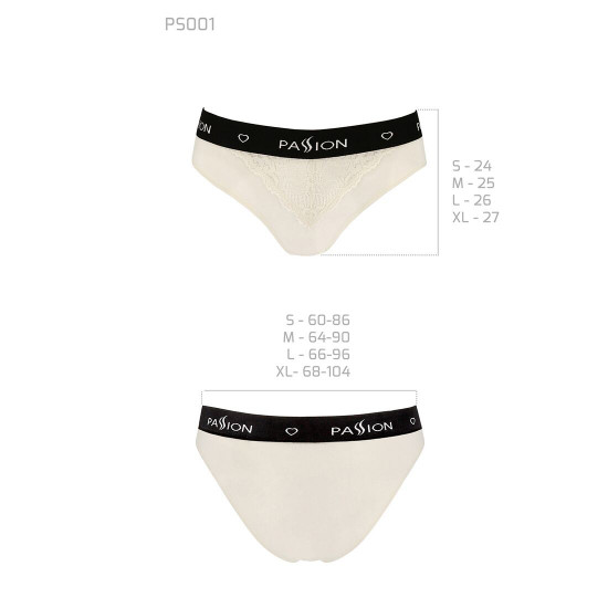 Трусики з широкою гумкою і мереживом Passion PS001 PANTIES ecru, size L Трусики з широкою гумкою і мереживом Passion PS001 PANTIES ecru, size L